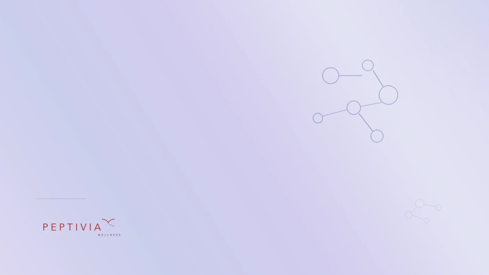 Ilustrasi molekul Peptivia dengan gradasi lilac lembut